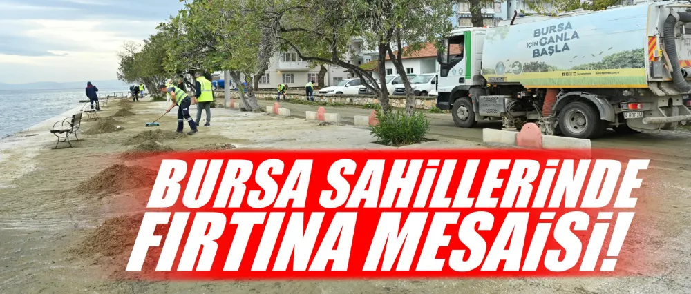 Bursa sahillerinde fırtına mesaisi!