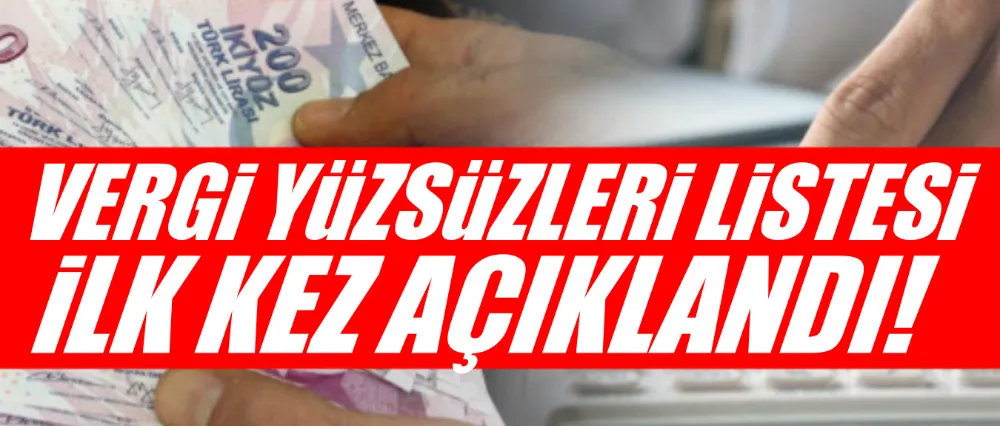 Vergi yüzsüzleri listesi ilk kez açıklandı!