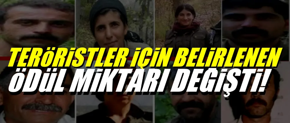 TERÖRİSTLER İÇİN BELİRLENEN ÖDÜL MİKTARI DEĞİŞTİ!