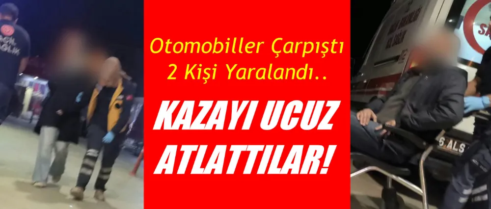 Hamzabey Caddesinde otomobiller çarpıştı; 2 yaralı!