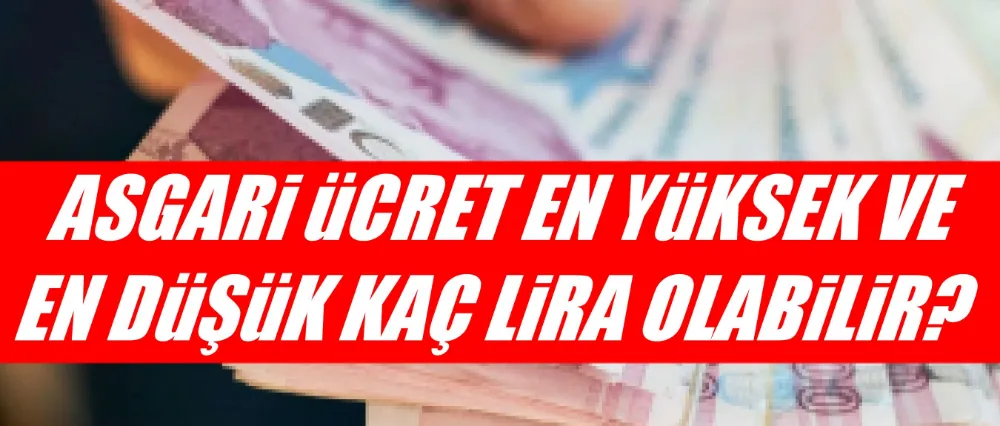 Asgari ücret en yüksek ve en düşük kaç lira olabilir?