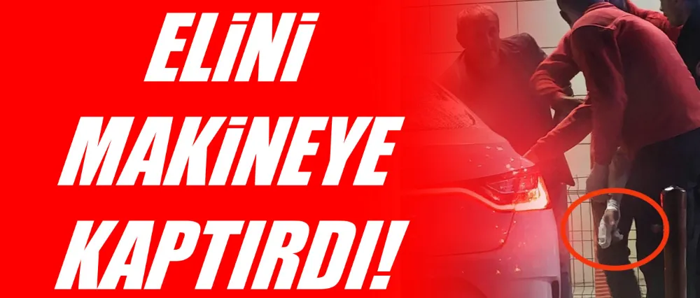 Elini makineye kaptırdı!