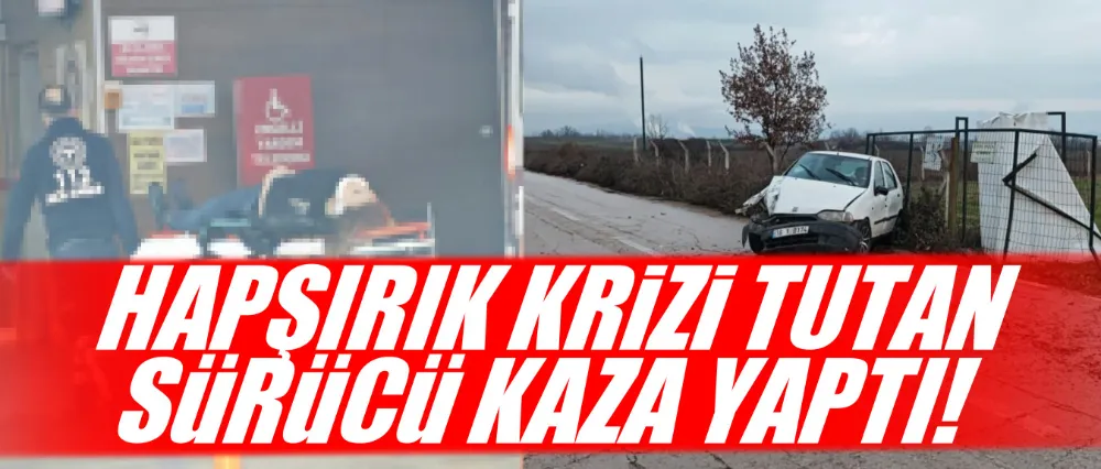 Hapşırık krizi tutan sürücü kaza yaptı!