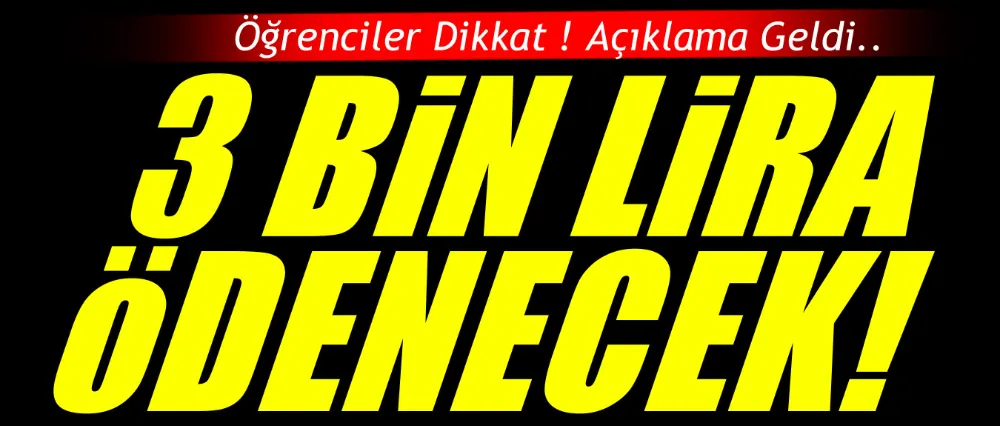 Burs miktarı 3 bin liraya çıkarıldı!