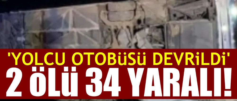 Yolcu otobüsü devrildi!