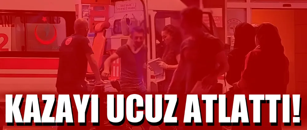 Motosiklet sürücüsü kazayı ucuz atlattı!