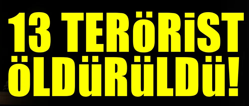 13 TERÖRİST ÖLDÜRÜLDÜ!