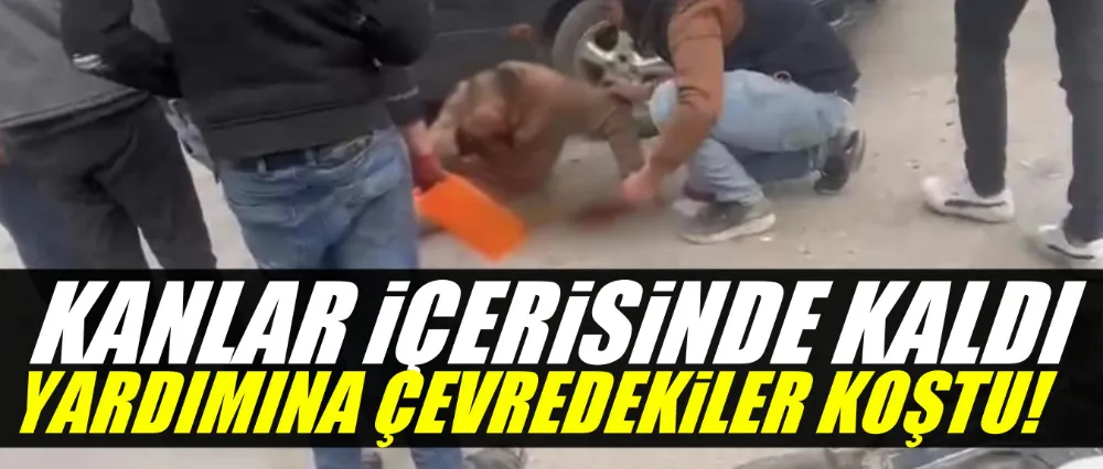 Kafasını yere vuran sürücü kanlar içerisinde kaldı!