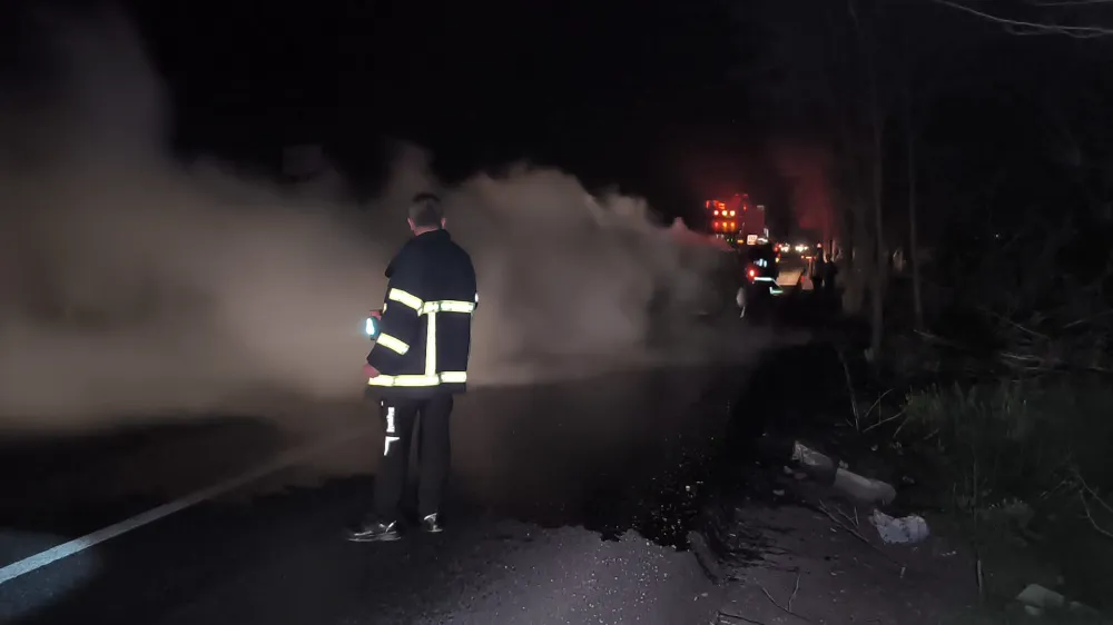 İnegöl Bursa yolunda araç alev alev yandı!