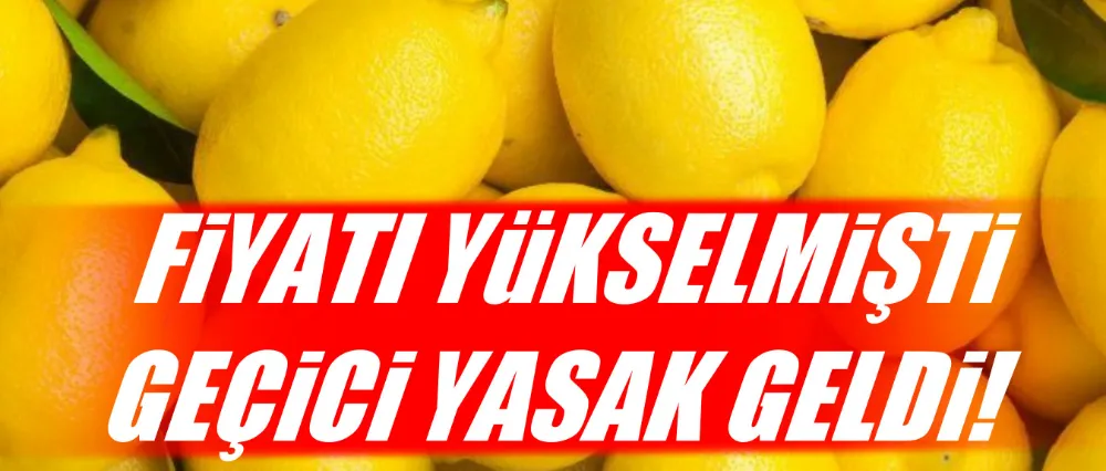 Limon ihracatı geçici olarak durduruldu!