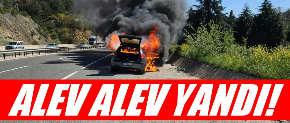 Seyir halindeki otomobil alev alev yandı!