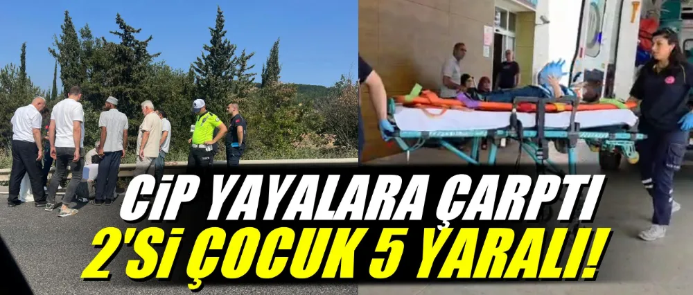 Cip yayalara çarptı; 5 yaralı!